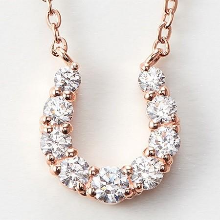 ヨンドシー ネックレス レディース 馬蹄モチーフ ピンクゴールド 4℃の画像