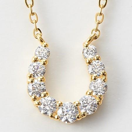 4℃ 18金　イエローゴールド ダイヤモンド ネックレス　ヨンドシー　馬蹄 4℃ ヨンドシー ネックレス レディース 馬蹄モチーフ イエローゴールド