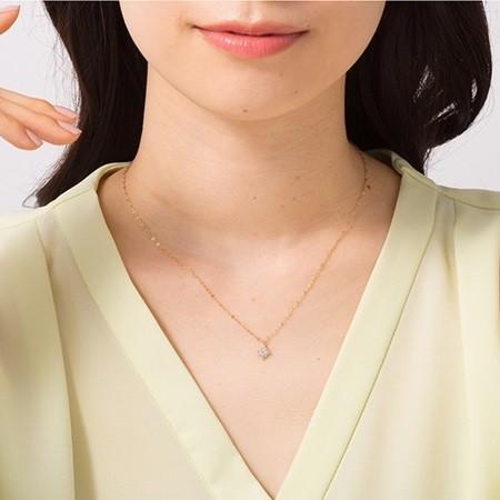ヨンドシー ネックレス レディース 花 フラワー イエローゴールド 4℃の画像