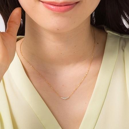 ヨンドシー ネックレス レディース キュービックジルコニア イエローゴールド 4℃の画像