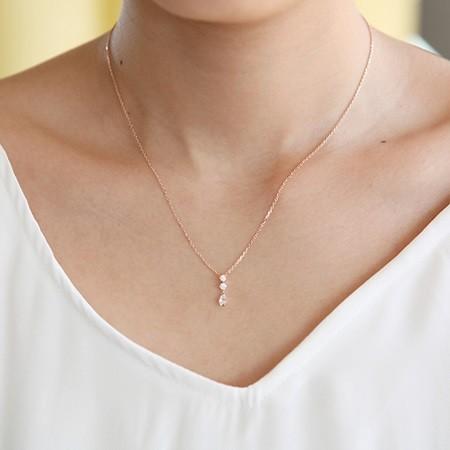 ヨンドシー ネックレス レディース しずくモチーフ ピンクゴールド 4℃の画像