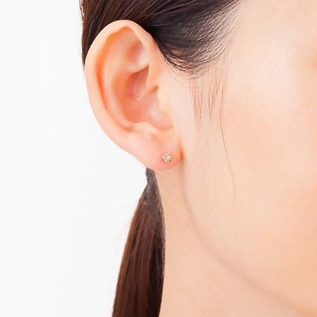【送料無料】【ラッピング無料】ヨンドシー ピアス ダイヤモンド 一粒 K10ピンクゴールド 4℃の画像