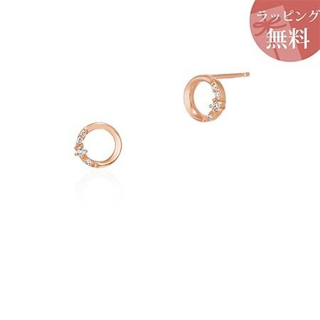 【送料無料】【ラッピング無料】ヨンドシー ピアス ダイヤモンド サークルモチーフ K10ピンクゴールド 4℃