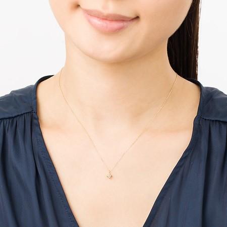 【送料無料】【ラッピング無料】ヨンドシー ネックレス ダイヤモンド ひし形 K10イエローゴールド 4℃の画像