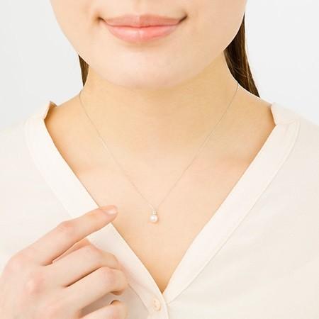【送料無料】【ラッピング無料】ヨンドシー ネックレス パール K10ホワイトゴールド 4℃の画像