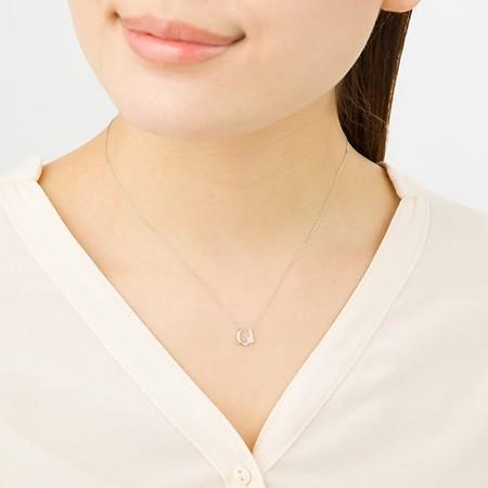 Canal4℃ K10 ホワイトゴールド ネックレス 馬蹄 ムーンストーン 4℃ 【送料無料】【ラッピング無料】ヨンドシー ネックレス 6月