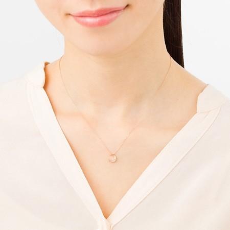 【送料無料】【ラッピング無料】ヨンドシー ネックレス ダイヤモンド 月モチーフ K10ピンクゴールド 4℃の画像