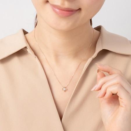 4℃（ヨンドシー） ネックレス レディース フラワーモチーフ ピンク