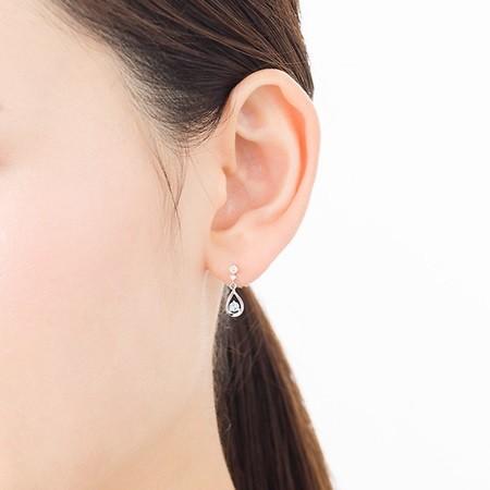 【送料無料】【ラッピング無料】ヨンドシー ピアス レディース しずくモチーフ K18ホワイトゴールド 4℃の画像
