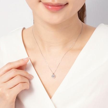 【送料無料】【ラッピング無料】ヨンドシー ネックレス レディース しずくモチーフ プラチナ 4℃の画像