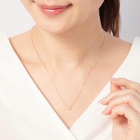 【送料無料】【ラッピング無料】ヨンドシー ネックレス レディース ダイヤモンド K18ピンクゴールド 4℃の画像