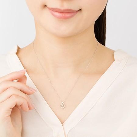 【送料無料】【ラッピング無料】ヨンドシー ネックレス レディース しずくモチーフ K10ホワイトゴールド 4℃の画像