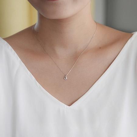 カナルヨンドシー Canal 4℃ ネックレス 【3月誕生石】 K10ホワイトゴールド ネックレス アクアマリン ダイヤモンドの画像