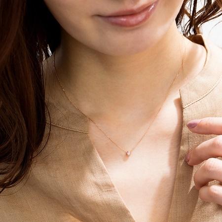 カナルヨンドシー Canal 4℃ ネックレス 【ラボグロウンダイヤモンド】 K18ピンクゴールド ネックレス ラボラトリーグロウンダイヤモンドの画像