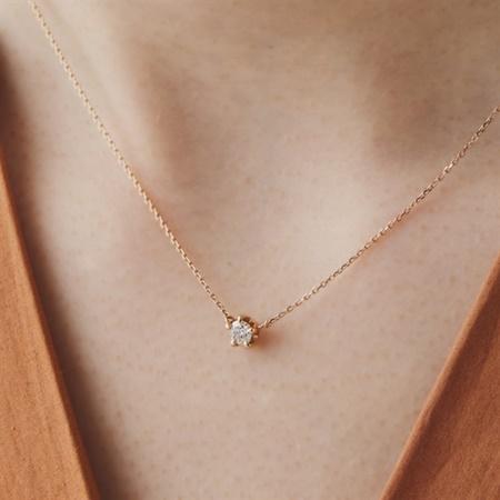 カナルヨンドシー Canal 4℃ ネックレス 【一粒ダイヤモンド】 K18ピンクゴールド ネックレス ダイヤモンドの画像