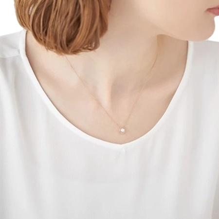 【送料無料】【ラッピング無料】カナルヨンドシー Canal 4℃ カナル4℃ K10ピンクゴールド ネックレス 淡水パール/ダイヤモンドの画像
