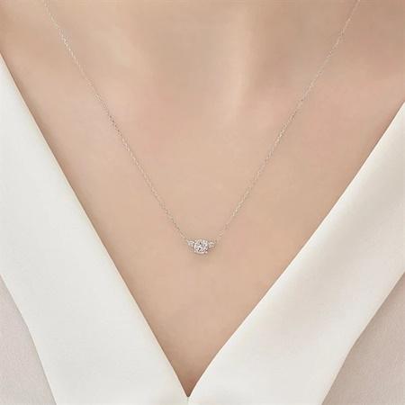【送料無料】【ラッピング無料】カナルヨンドシー Canal 4℃ カナル4℃ プラチナ ネックレス モルガナイト/ダイヤモンドの画像