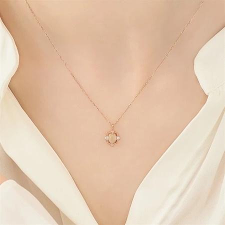 【送料無料】【ラッピング無料】カナルヨンドシー Canal 4℃ カナル4℃ シルバー ネックレス ムーンストーン/フェルスパーの画像