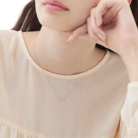 【送料無料】【ラッピング無料】カナルヨンドシー Canal 4℃ カナル4℃ K10ピンクゴールド ネックレス キュービックジルコニアの画像