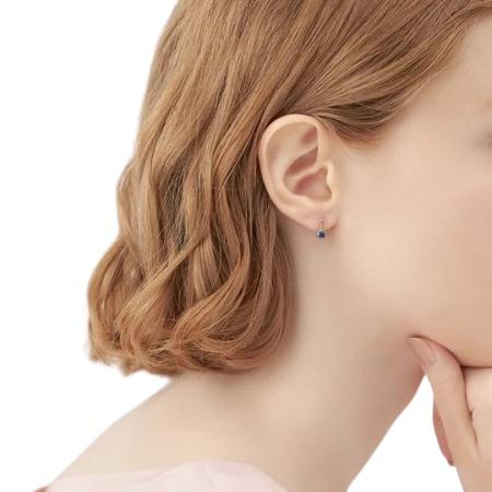 【送料無料】【ラッピング無料】カナルヨンドシー Canal 4℃ カナル4℃ K10イエローゴールド ピアス シンセティックサファイア/キュービックジルコニアの画像