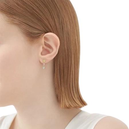 【送料無料】【ラッピング無料】カナルヨンドシー Canal 4℃ カナル4℃ K10イエローゴールド ピアス シンセティックサファイア/キュービックジルコニアの画像
