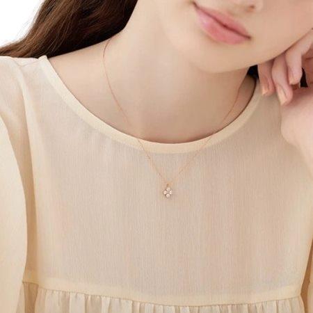 【送料無料】【ラッピング無料】カナルヨンドシー Canal 4℃ カナル4℃ K18ピンクゴールド ネックレス モアサナイトの画像