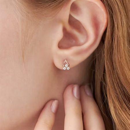 【送料無料】【ラッピング無料】カナルヨンドシー Canal 4℃ カナル4℃ K10ピンクゴールド ピアス キュービックジルコニアの画像