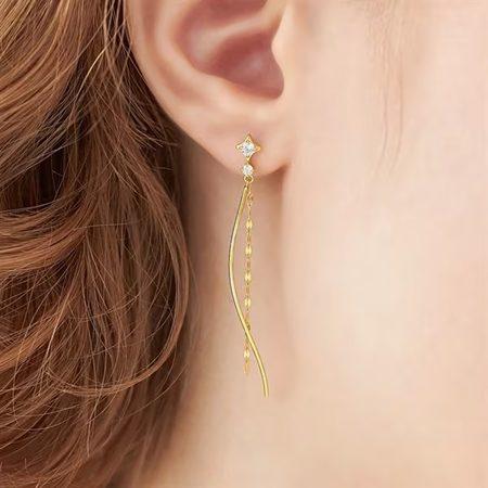 カナルヨンドシー Canal 4℃ カナル4℃ ピアス Winter Collection シルバー キュービックジルコニア レディースの画像