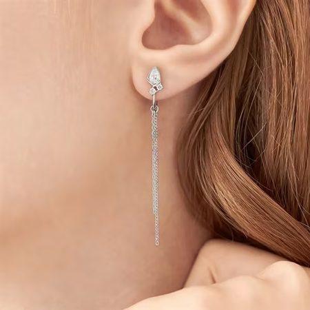 カナルヨンドシー Canal 4℃ カナル4℃ イヤリング Winter Collection シルバー キュービックジルコニア レディースの画像