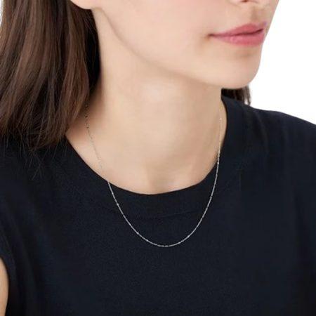 カナルヨンドシー Canal 4℃ カナル4℃ チェーンネックレス K10 ホワイトゴールド アズキ  レディースの画像