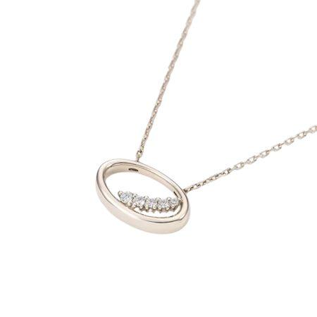カナルヨンドシー Canal 4℃ カナル4℃ ネックレス ピンク シルバー オーバル Sheer Rose シンセティックモアサナイト レディースの画像