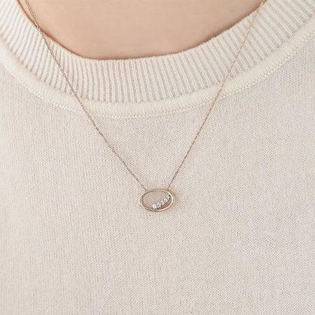 カナルヨンドシー Canal 4℃ カナル4℃ ネックレス ピンク シルバー オーバル Sheer Rose シンセティックモアサナイト レディースの画像