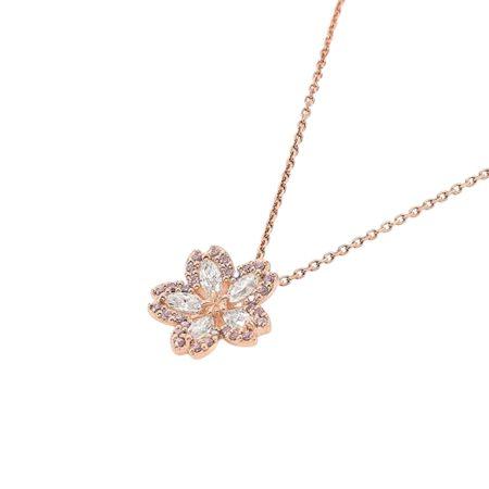 カナルヨンドシー Canal 4℃ カナル4℃ ネックレス シルバー 桜 フラワー SAKURA Collection キュービックジルコニア レディースの画像