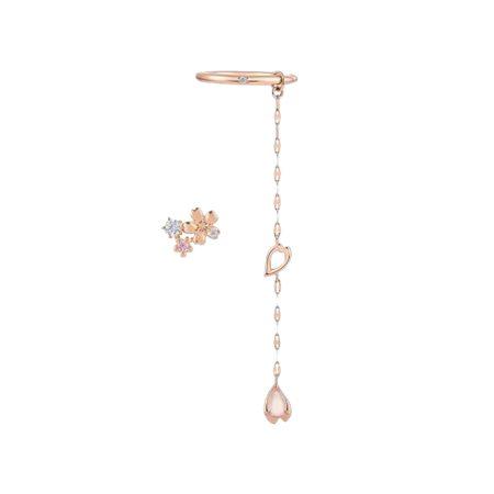 カナルヨンドシー Canal 4℃ カナル4℃ ピアスイヤーカフセット シルバー 桜 SAKURA Collection キュービックジルコニア レディースの画像