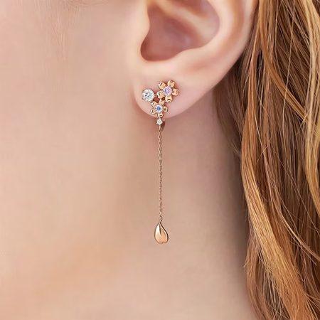 カナルヨンドシー Canal 4℃ カナル4℃ イヤリング シルバー 桜 フラワー SAKURA Collection キュービックジルコニア レディースの画像