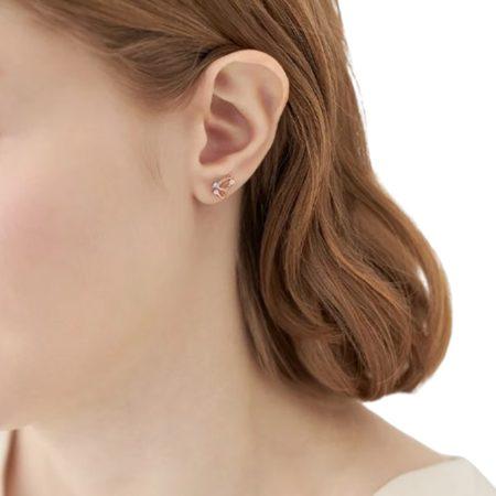 カナルヨンドシー Canal 4℃ カナル4℃ ピアス シルバー 3月誕生石 限定 バタフライ アクアマリン/キュービックジルコニア レディースの画像