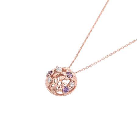 カナルヨンドシー Canal 4℃ カナル4℃ ネックレス シルバー Spring Collection ライラック 蝶 キュービックジルコニア レディースの画像