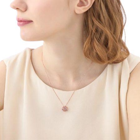 カナルヨンドシー Canal 4℃ カナル4℃ ネックレス シルバー Spring Collection ライラック 蝶 キュービックジルコニア レディースの画像