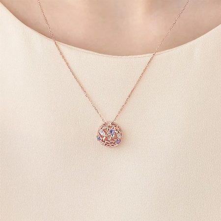カナルヨンドシー Canal 4℃ カナル4℃ ネックレス シルバー Spring Collection ライラック 蝶 キュービックジルコニア レディースの画像