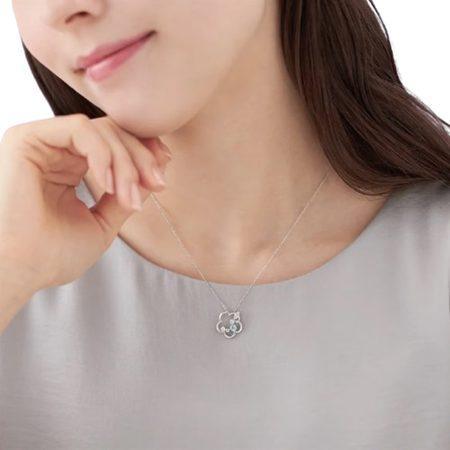 カナルヨンドシー Canal 4℃ カナル4℃ ネックレス シルバー Spring Limited 春 ネモフィラ 限定 ブルートパーズ キュービックジルコニア レディースの画像