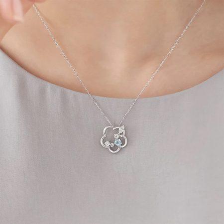 カナルヨンドシー Canal 4℃ カナル4℃ ネックレス シルバー Spring Limited 春 ネモフィラ 限定 ブルートパーズ キュービックジルコニア レディースの画像