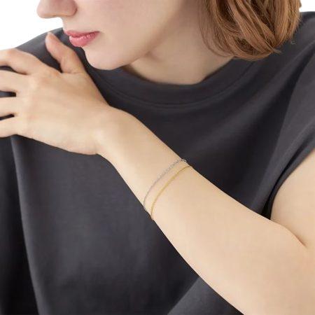 カナルヨンドシー Canal 4℃ カナル4℃ ブレスレット シルバー レイヤード 2連  レディースの画像