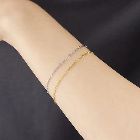 カナルヨンドシー Canal 4℃ カナル4℃ ブレスレット シルバー レイヤード 2連  レディースの画像