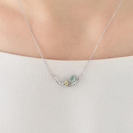 カナルヨンドシー Canal 4℃ カナル4℃ ネックレス シルバー アーリーサマーコレクション シンセティックスピネル レディースの画像