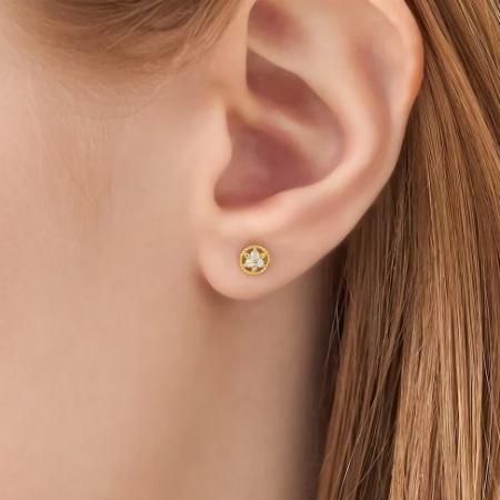 カナルヨンドシー Canal 4℃ カナル4℃ ピアス シルバー EARFLOW ミル サークル 繊細 キュービックジルコニア レディースの画像