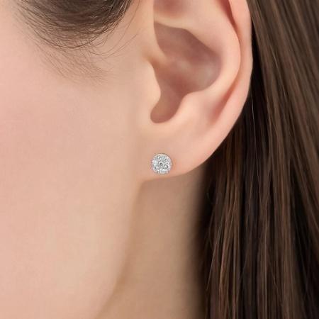 カナルヨンドシー Canal 4℃ カナル4℃ ピアス シルバー パヴェ スタッド キュービックジルコニア レディースの画像