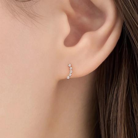 カナルヨンドシー Canal 4℃ カナル4℃ ピアス シルバー EARFLOW シンプル キュービックジルコニア レディースの画像