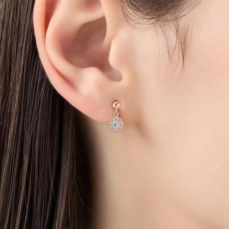 カナルヨンドシー Canal 4℃ カナル4℃ イヤリング シルバー EARFLOW パヴェ キュービックジルコニア レディースの画像