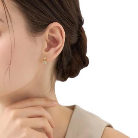 カナルヨンドシー Canal 4℃ カナル4℃ イヤリング シルバー EARFLOW パヴェ キュービックジルコニア レディースの画像
