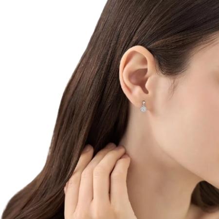 カナルヨンドシー Canal 4℃ カナル4℃ イヤリング シルバー EARFLOW パヴェ キュービックジルコニア レディースの画像